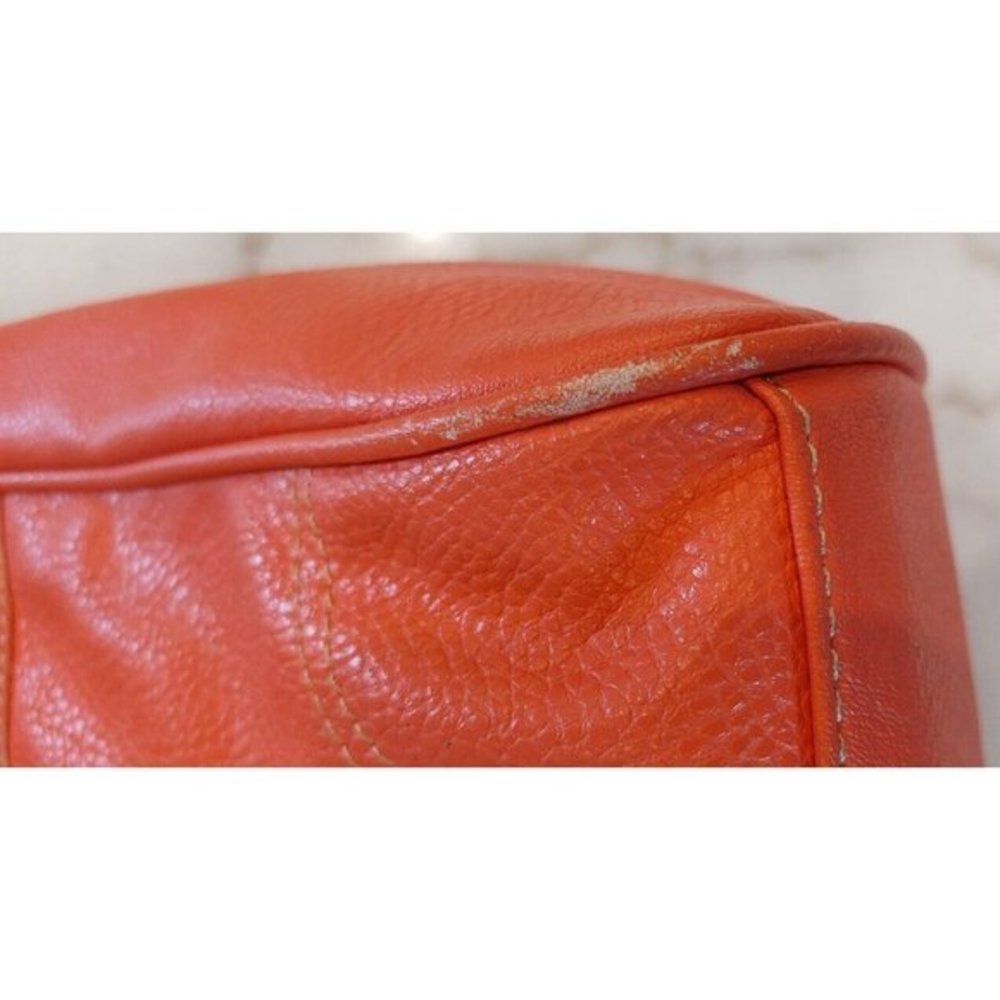 Women's Nine West Faux Tangerine Leather Double Handle Tote Shoulder Bag - Picture 7 of 7